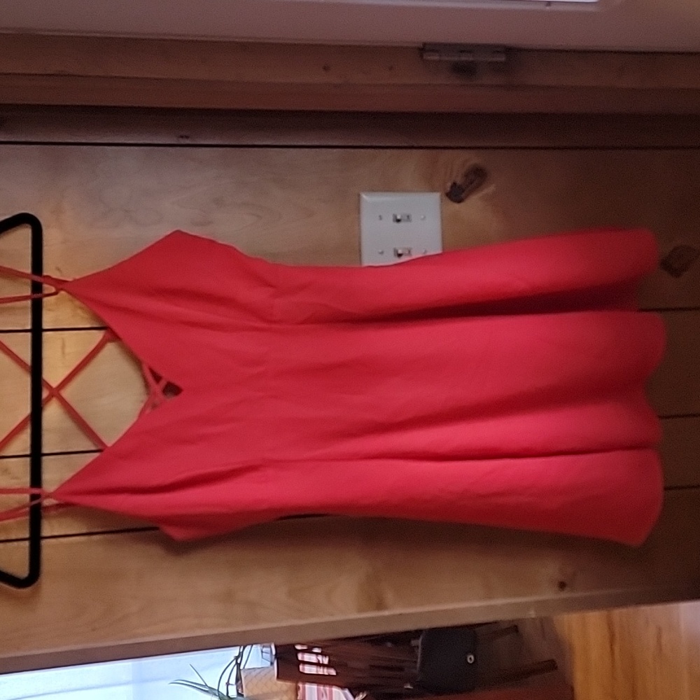 19 Cooper Size Medium Strappy Coral Skater Midi A-Line Dress